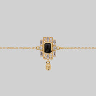 gold choker black spinel gemstone skull