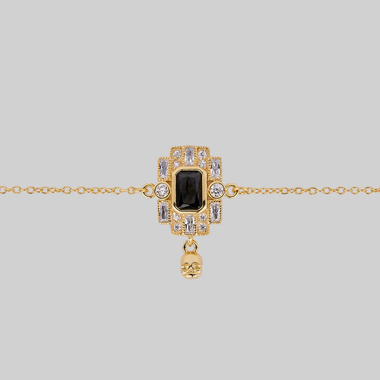 DECO. Skull & Black Spinel Statement Choker - Gold