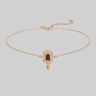 gold choker black spinel gemstone skull
