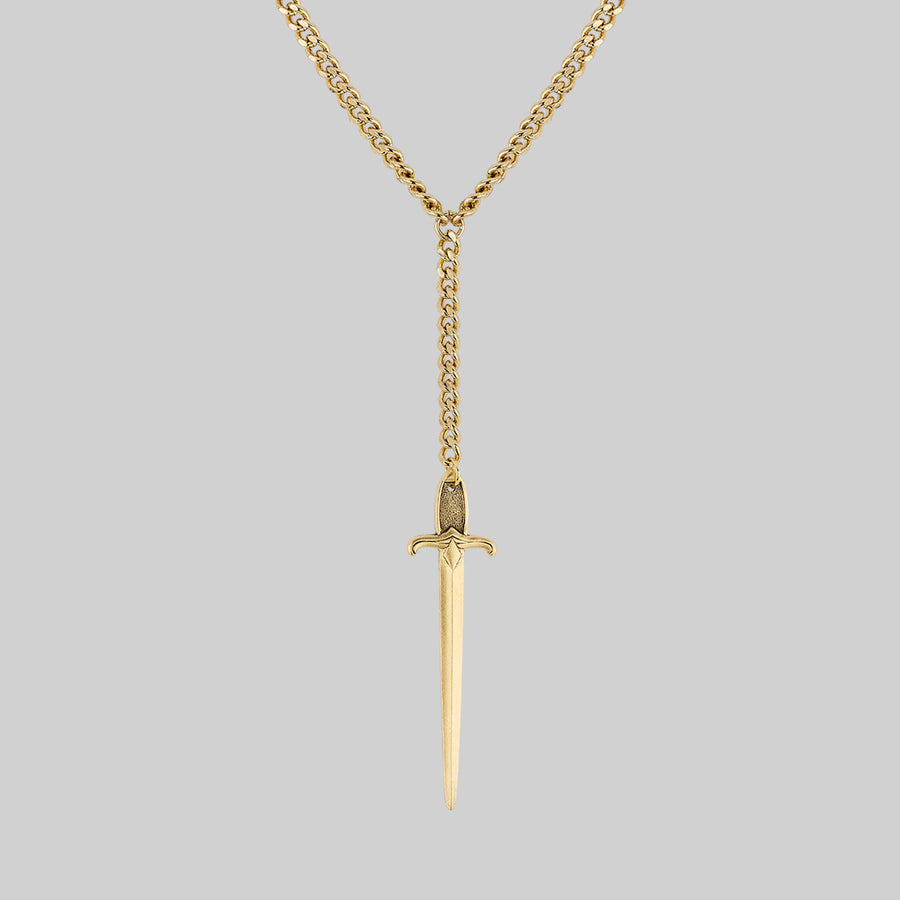 DEMISE. Sword Lariat Necklace - Gold