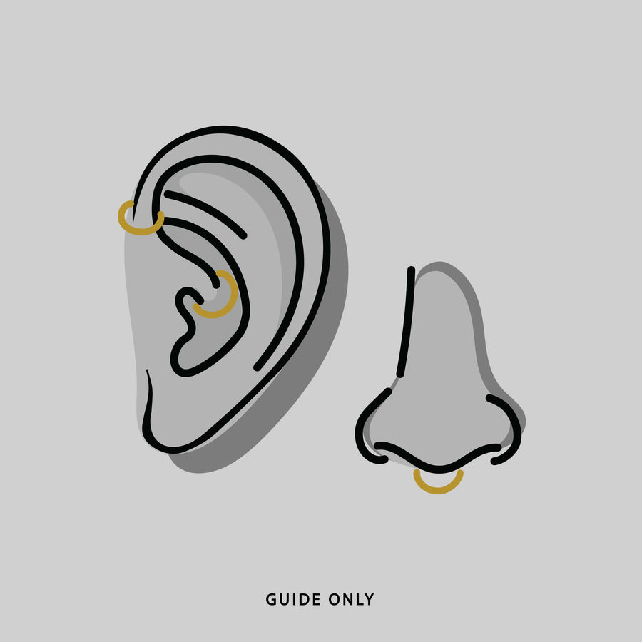 RELIQUARY. Cathedral Arch Septum Clicker Ring - Gold daith septum forward helix piercing guide