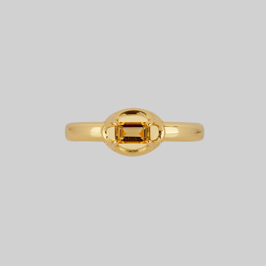 ELIZABETH. Citrine Tudor Ring - Gold