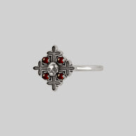 sterling silver skull and cross ring
