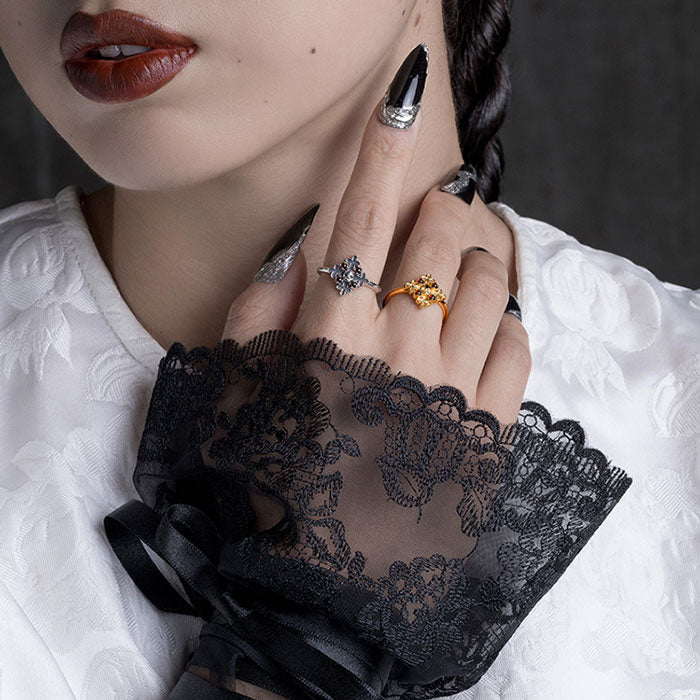 medieval cross garnet ring