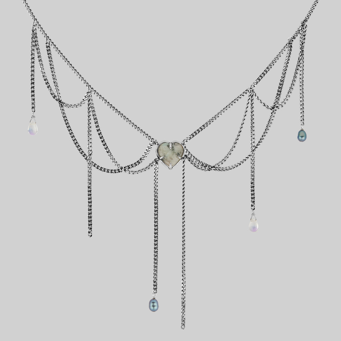 natural gemstone heart necklace