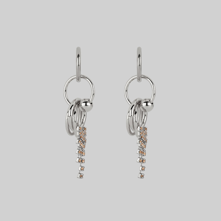 EXILE. Dazzle Chain Hoop Drop Earrings - Silver silver sparkle chain drop earrings