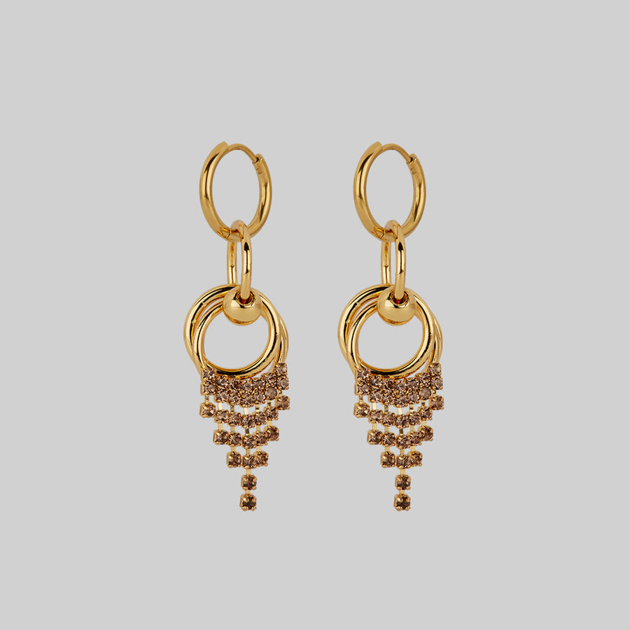 EXILE. Dazzle Chain Hoop Drop Earrings - Gold