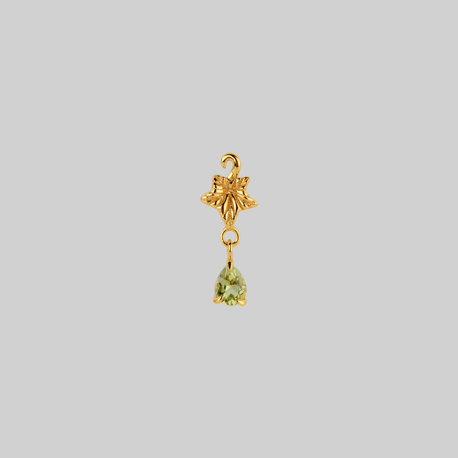 FERONIA. Ivy Leaf Peridot Ear Stud - Gold