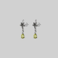 ivy leaf peridot drop earrings silver