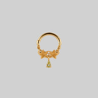 ivy leaf peridot gemstone septum gold daith forward helix