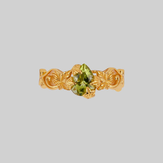 FERONIA. Secret Garden Peridot Ring - Gold