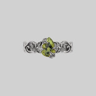 ivy leaf peridot gemstone ring silver