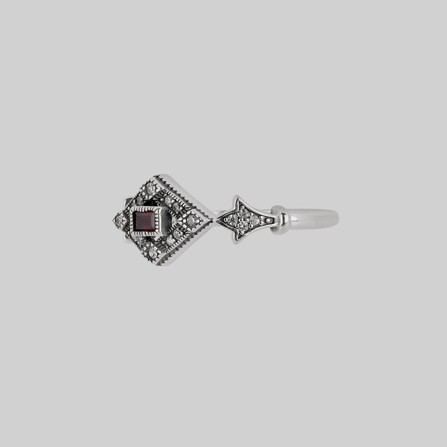 FLAPPER. Gatsby Garnet Ring - Silver silver gatsby garnet ring