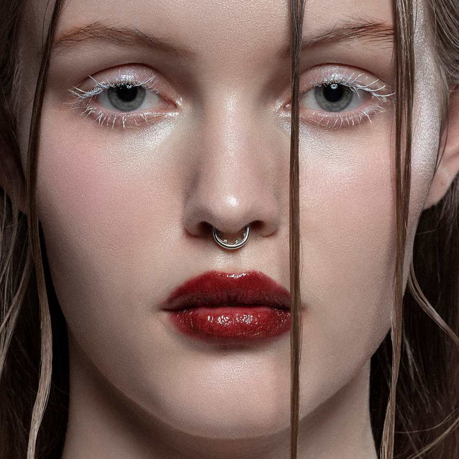 FOREBODE. Gothic Tracery Septum Clicker Ring - Silver silver gothic tracery septum daith forward helix clicker ring