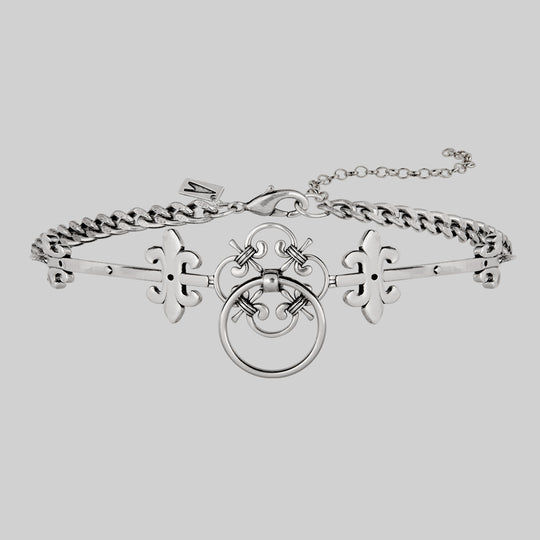 FORTRESS. Medieval Knocker Hinged Choker - Silver