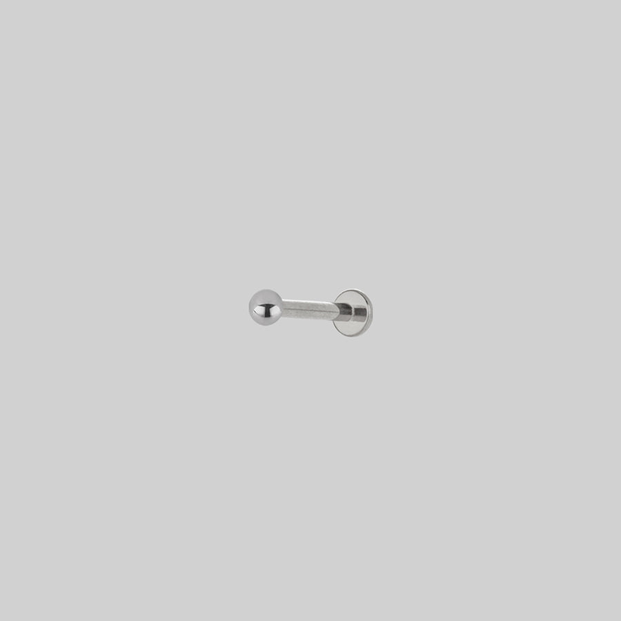 Dainty titanium flatback silver stud