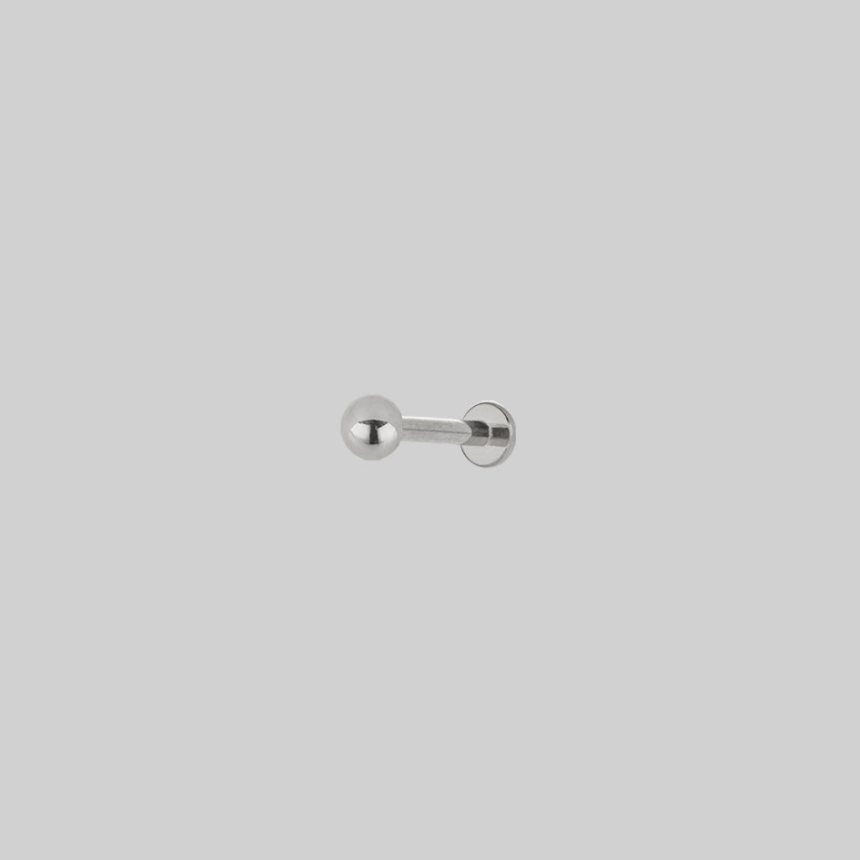 Dainty titanium flatback silver stud 3mm