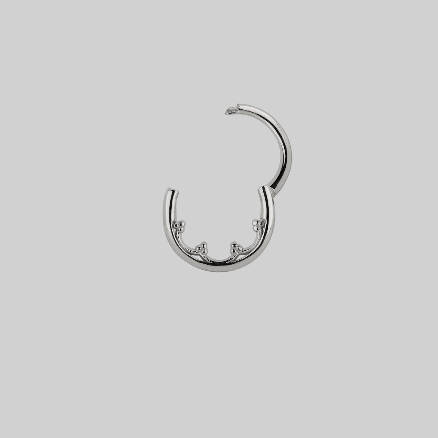 silver gothic tracery septum daith forward helix clicker ring