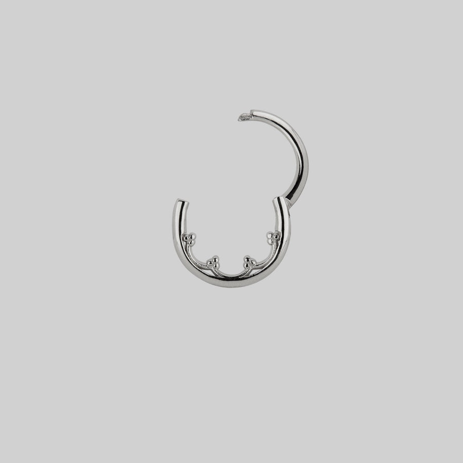 FOREBODE. Gothic Tracery Septum Clicker Ring - Silver silver gothic tracery septum daith forward helix clicker ring