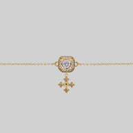 gold gothic cubic zirconia cluster collar