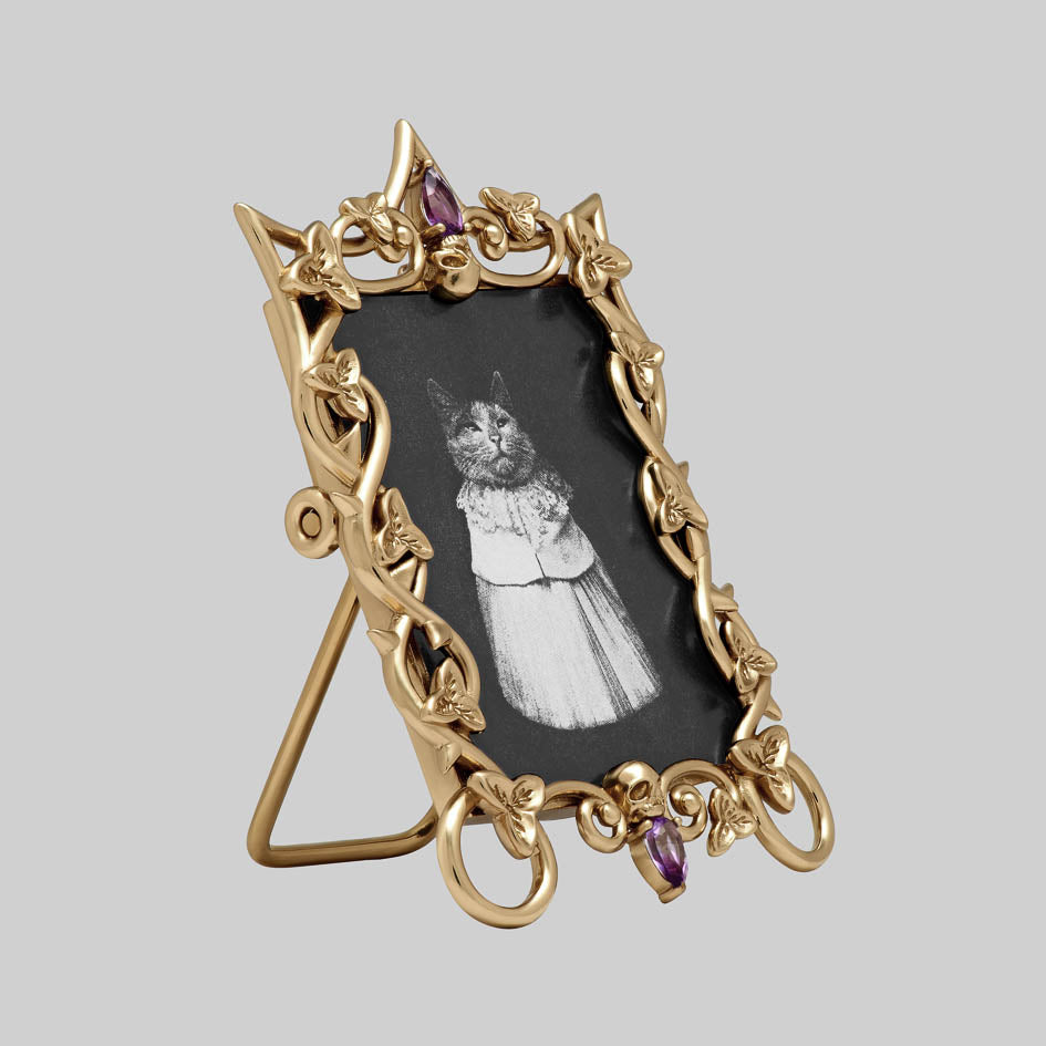 Gold gothic Victorian-inspired amethyst mini photo frame