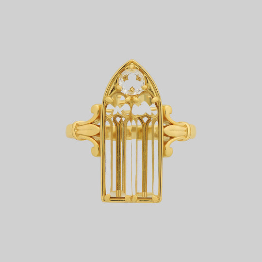 CLERESTORY. Cathedral Glass Window Ring - Gold