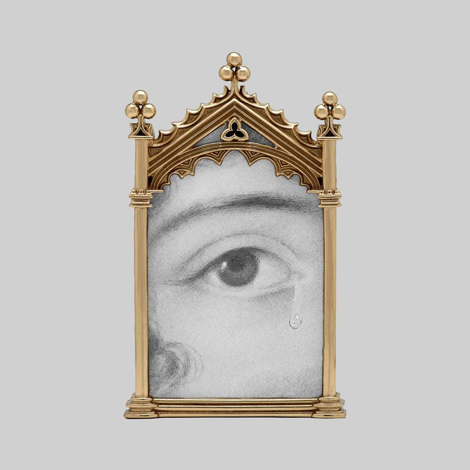 Gothic cathedral gold vintage window mini photo frame