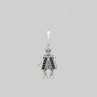 silver vintage clown skull 90s necklace