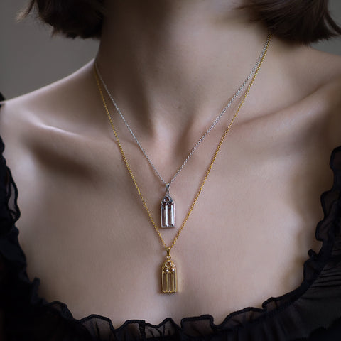 clerestory necklaces gold silver gothic window cathedral trefoil