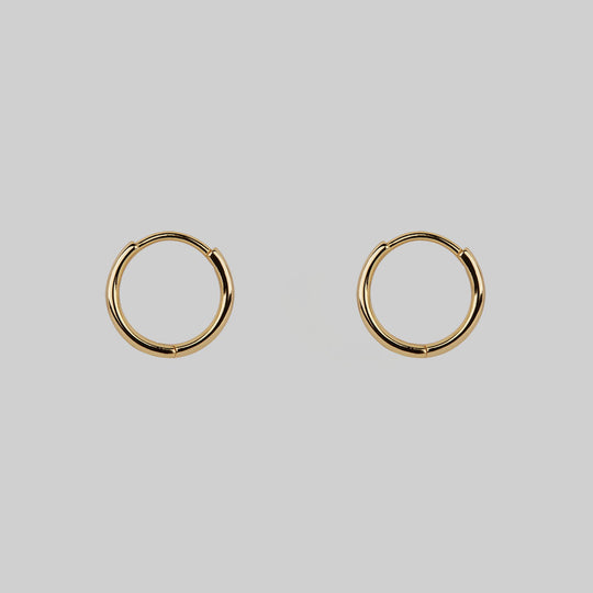 Simple Gold Clicker Hoop Earrings - 13mm