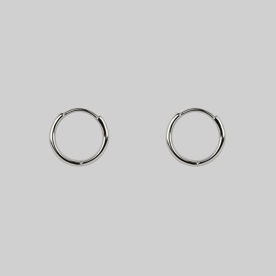 Simple Silver Clicker Hoop Earrings - 13mm