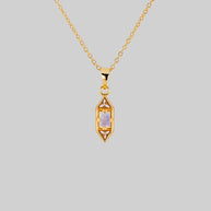 gothic window opalite necklace gold