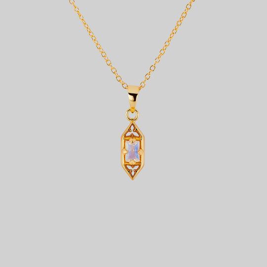 IVAN. Gothic Window Opalite Necklace - Gold
