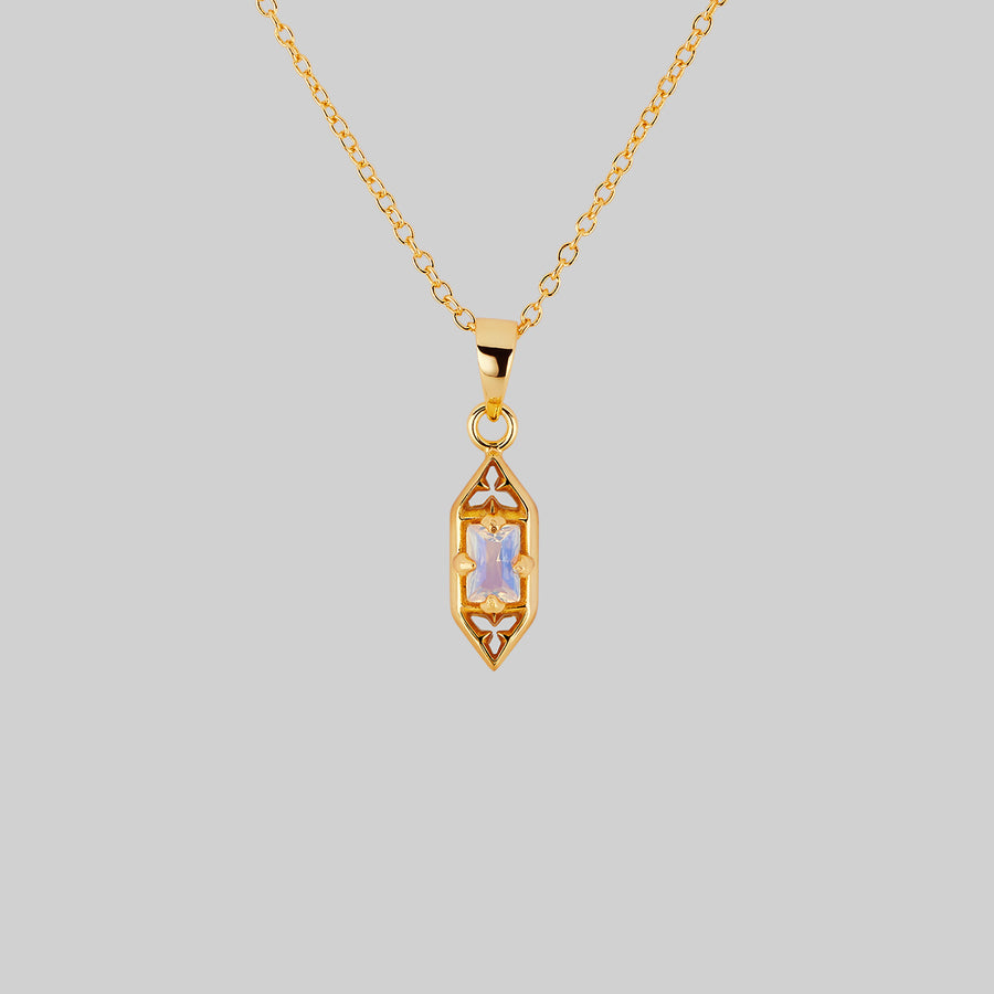 gothic window opalite necklace gold