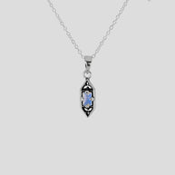 gothic window opalite necklace silver