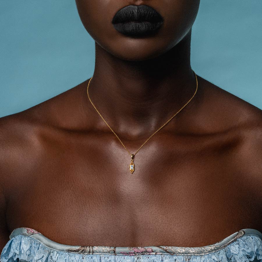 IVAN. Gothic Window Opalite Necklace - Gold gothic window opalite necklace gold