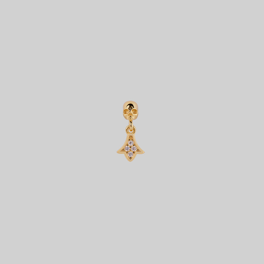 LUX. Skull & Fan Drop Stud Earring - Gold