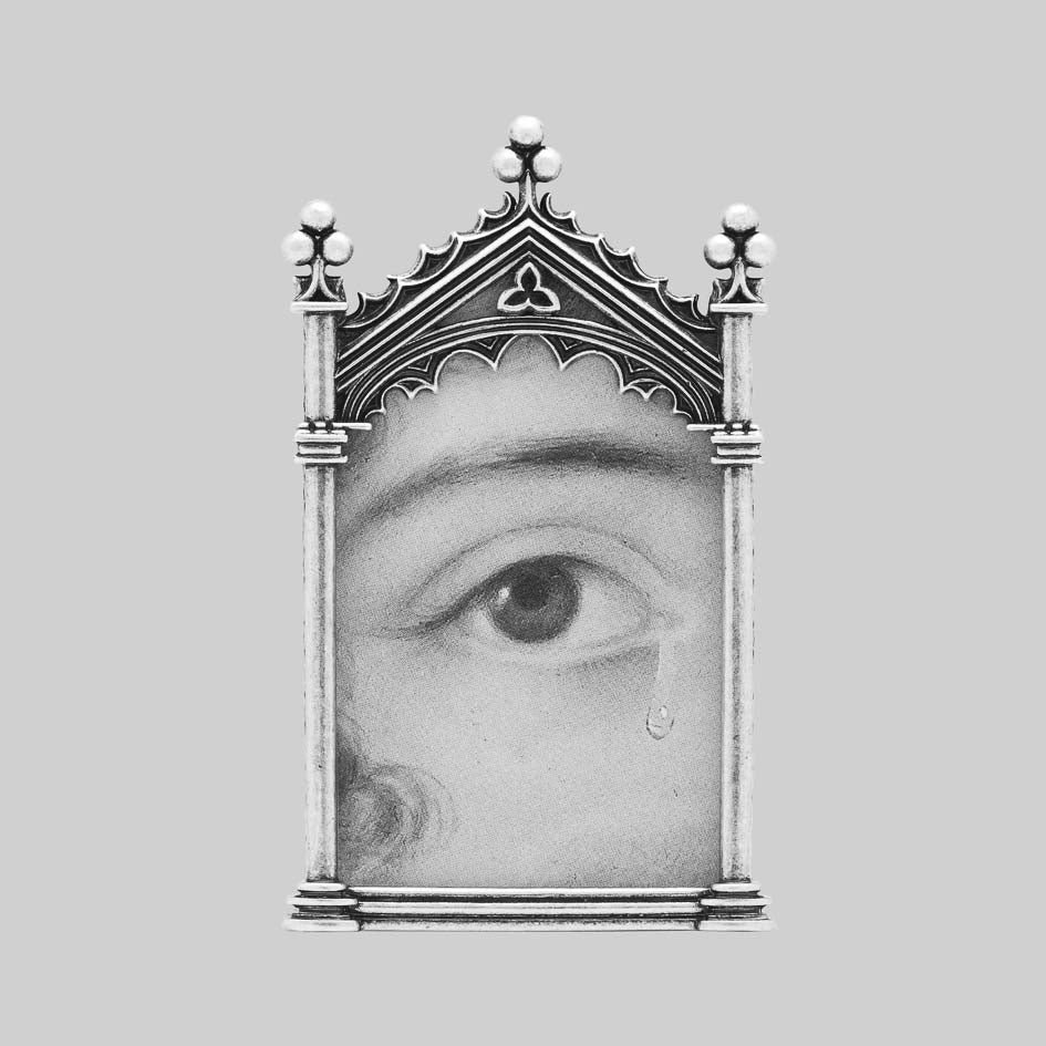 Lenore silver gothic arch window photo frame