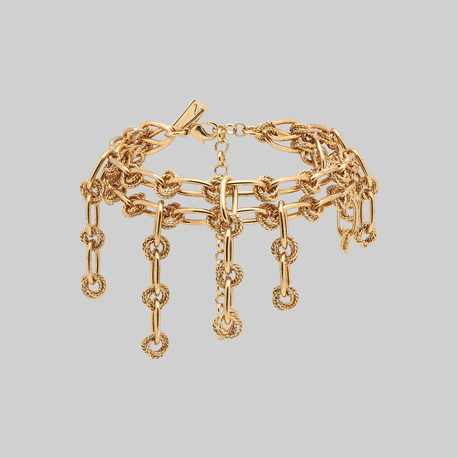 MABEL. Twisted Rope Chain Bracelet - Gold