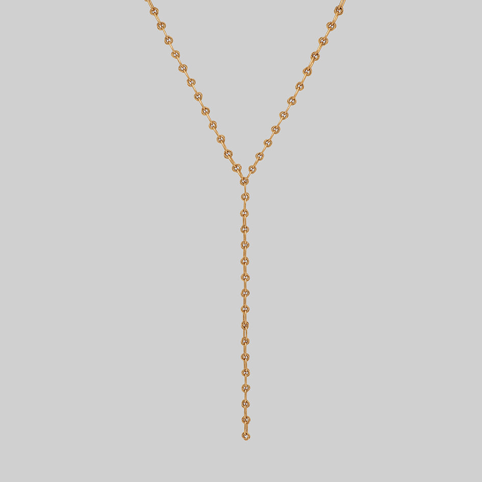 gold twisted drop chain ornate necklace