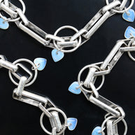 chunky chain hearts choker silver