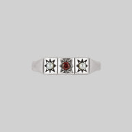 garnet and pearl trilogy ring