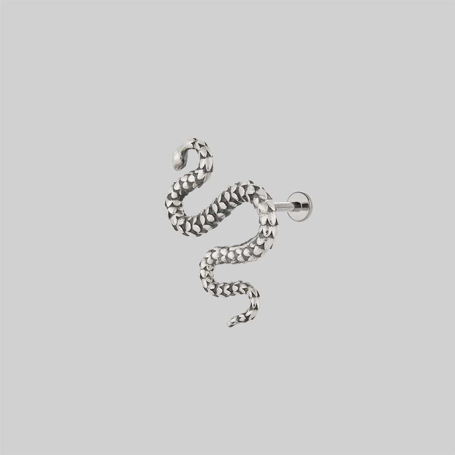MINERVA. Snake Stud Earring - Silver silver snake helix stud