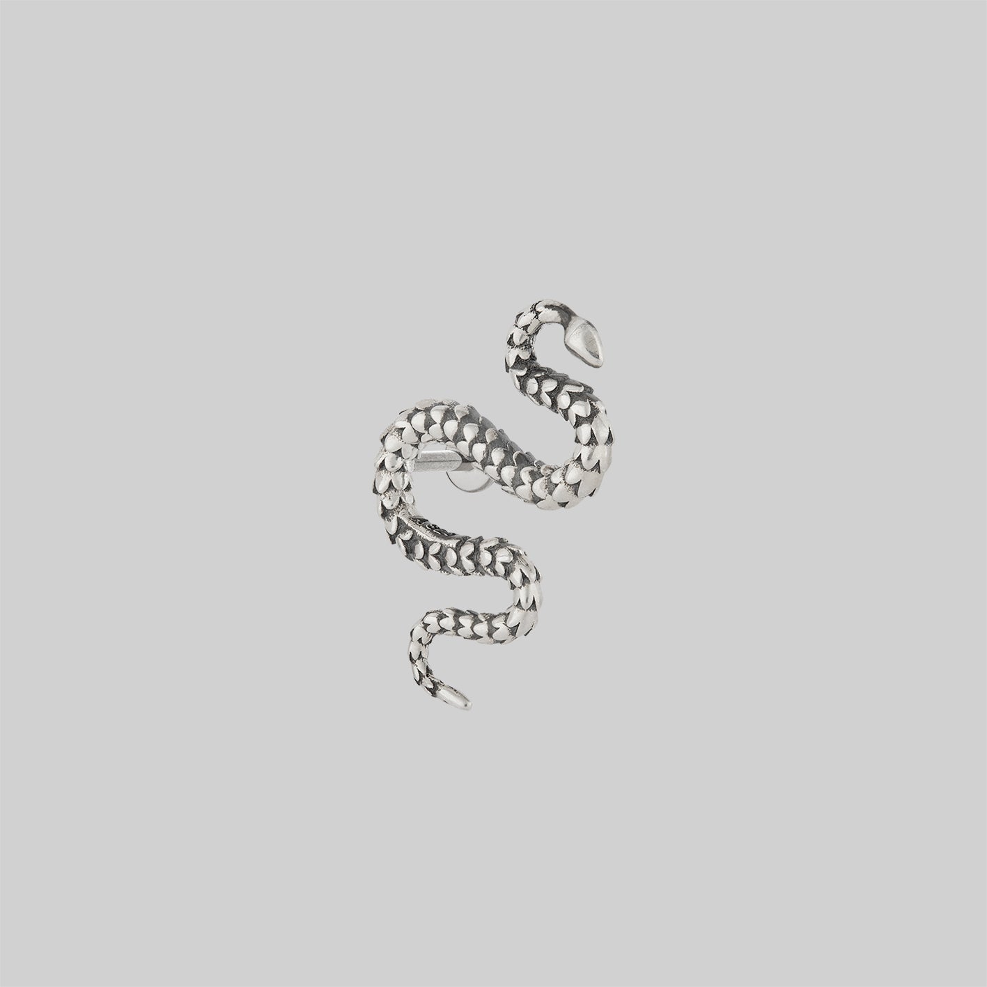 silver snake delicate cartilage stud