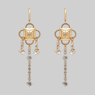 gold gothic sparkle hoop earrings