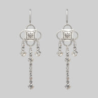 silver sparkle statement gothic earrings