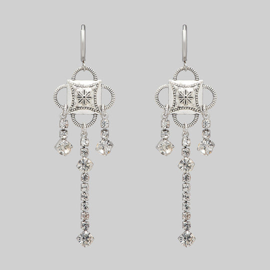 MITZY. Trapeze Inspired Hoop Earrings - Silver