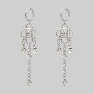 silver sparkle vintage inspired ornate earrings