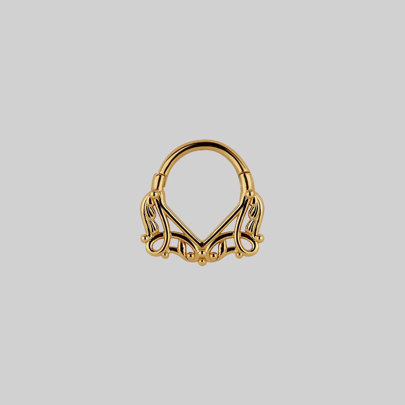 gold lace septum daith forward helix clicker ring