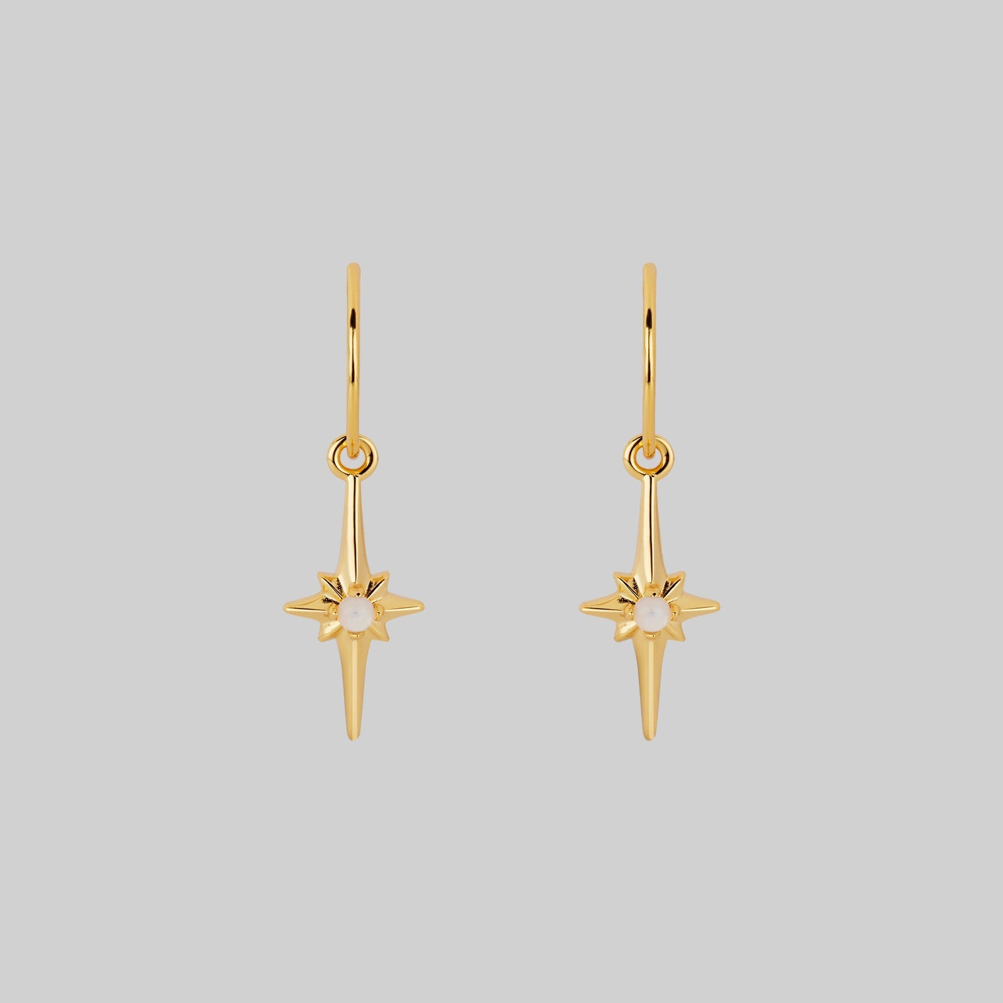 star flare opalite hoop earrings gold